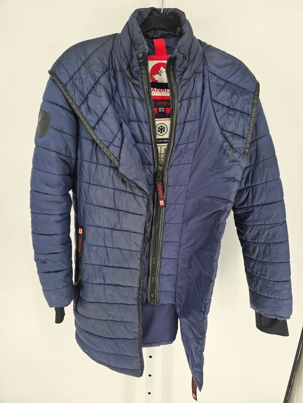Canada Weathergear Womens Sz M Hip Length Puffer Down Coat Blue Winter